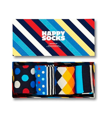 Happy Socks Herren 4 pak stribet gave boks Socken, Mehrfarbig, 41-46 EU im Sale